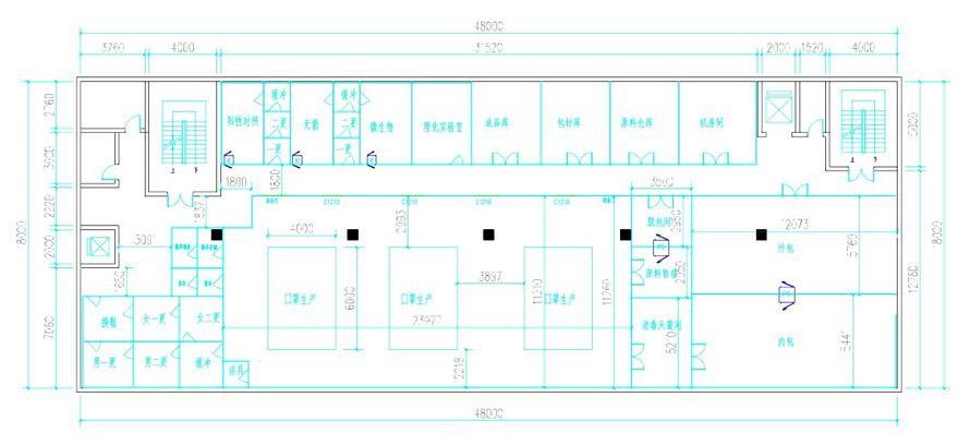 口罩無塵凈化車間設計圖紙